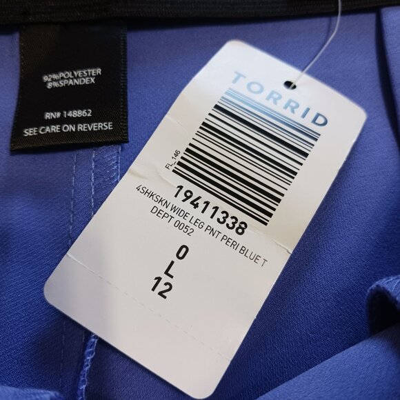 Torrid Wide Leg Studio Refined Crepe High Rise Pant Pull On 12 TALL Periwinkle - Picture 10 of 15